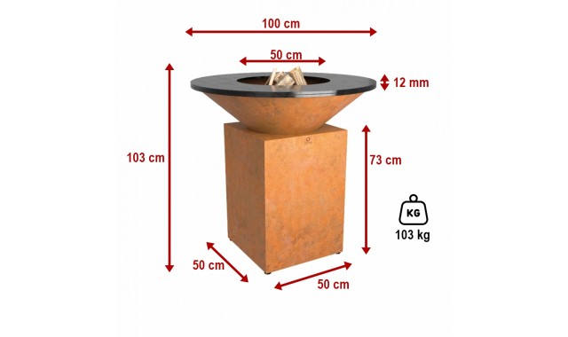 Plita foc lemne Classic 100 Corten Ofyr Plita foc lemne Classic 100 Corten Ofyr