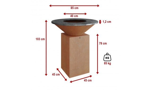 Plita foc lemne Classic 85 Corten Ofyr Plita foc lemne Classic 85 Corten Ofyr