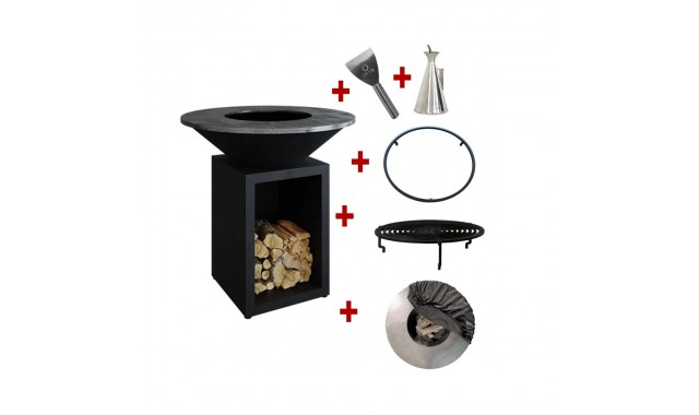 Promo plita foc lemne Classic 100 negru cu spatiu depozitare Ofyr Promo plita foc lemne Classic 100 negru cu spatiu depozitare Ofyr