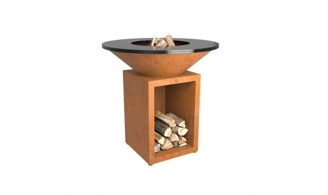 Plita foc lemne Classic 100 Corten spatiu depozitare Ofyr Plita foc lemne Classic 100 Corten spatiu depozitare Ofyr