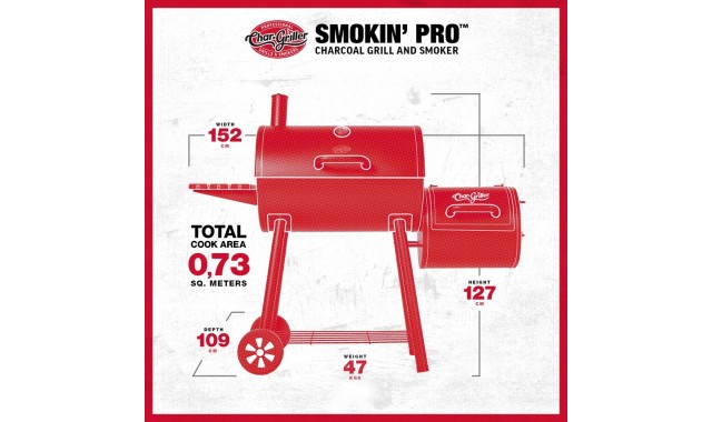 Char-Griller Smokin’ Pro charcoal grill smoker