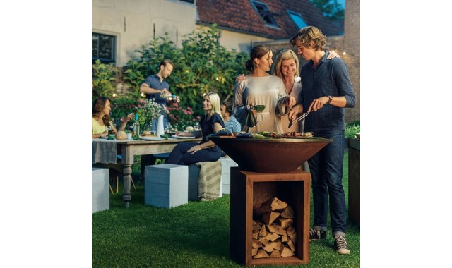 Plita foc lemne Classic 100 Corten spatiu depozitare Ofyr Plita foc lemne Classic 100 Corten spatiu depozitare Ofyr