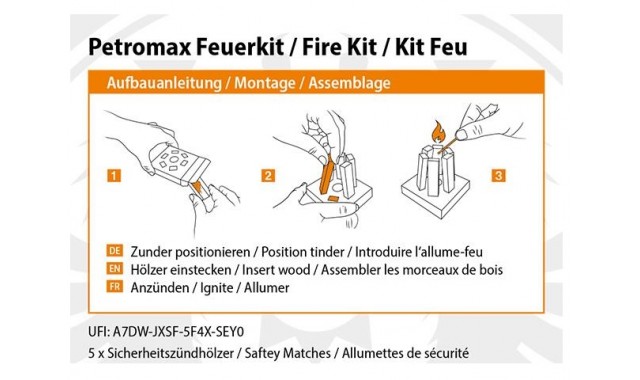 Kit aprindere cu chibrit foc lemne Petromax