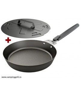 Tigaie otel carbon cu maner si capac Outdoorchef Ø 28 cm