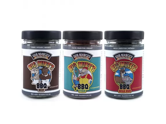 Pack of 3 Big Mike Seasonings WILD, BEEF, FISH Don Marco's BBQ