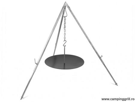 Hanging firebowl with cooking tripod