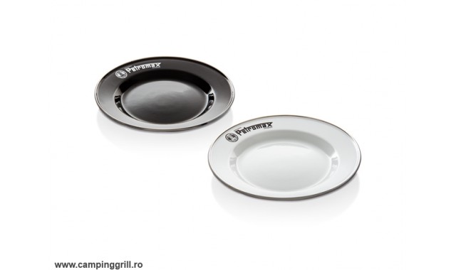 Petromax enamel plates set white 22 cm