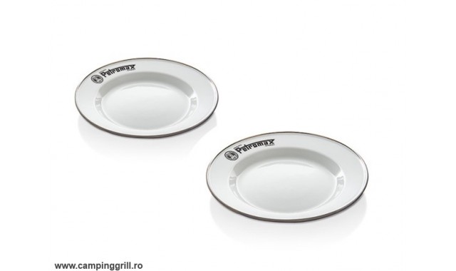 Petromax enamel plates set white 22 cm