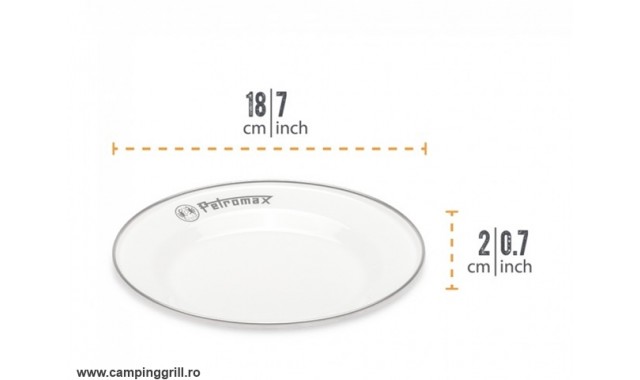 Petromax enamel plates set white 18 cm