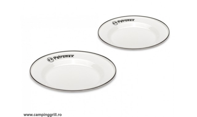 Petromax enamel plates set white 18 cm