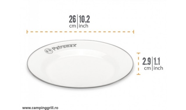 Petromax enamel plates set white 26 cm