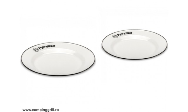 Petromax enamel plates set white 26 cm