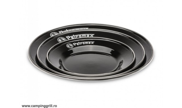 Petromax enamel plates set black 26 cm