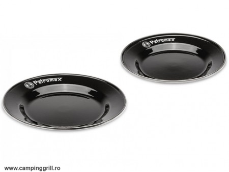 Petromax enamel plates set black 18 cm