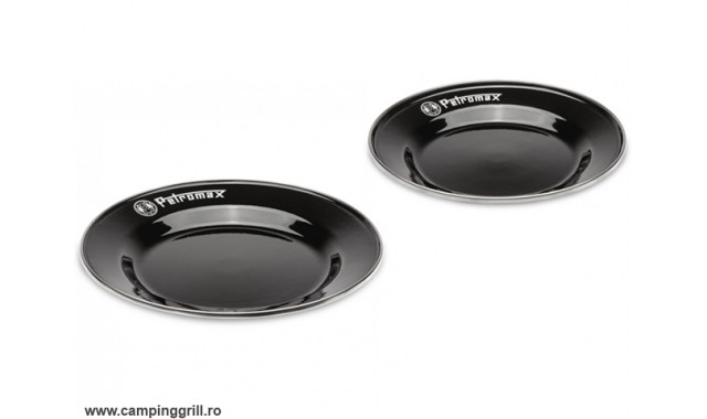 Petromax enamel plates set black 18 cm