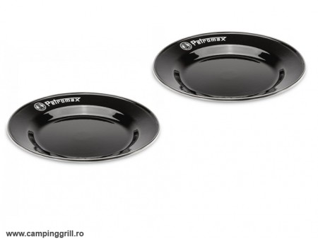 Petromax enamel plates set black 26 cm