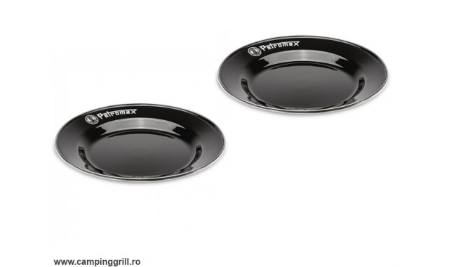 Petromax enamel plates set black 26 cm