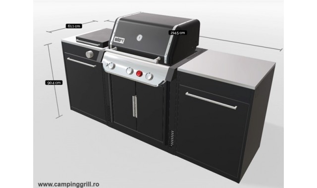 Bucatarie exterioara compacta BBQ Kitchen pentru gratar Weber Genesis 300