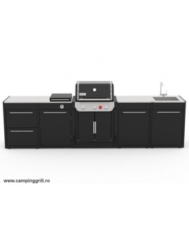 Bucatarie exterioara large BBQ Kitchen pentru gratar Weber Genesis 300