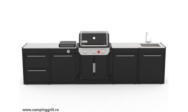 Bucatarie exterioara large BBQ Kitchen pentru gratar Weber Genesis 300