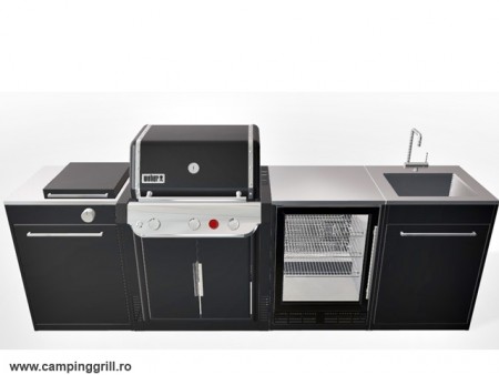 Medium outdoor kitchen with cooler BBQ Kitchen for Weber Genesis 300 grill