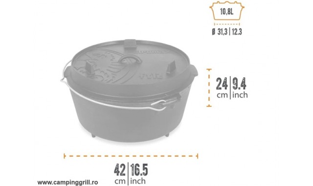 Castiron Dutch oven Petromax 10 liters