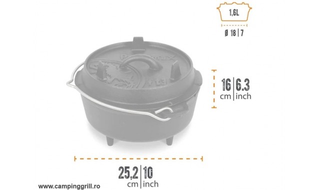 Dutch oven with legs 2 liters