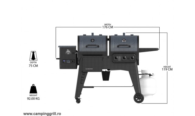 COMBO gas grill and pellet smoker Pit Boss Navigator 1230