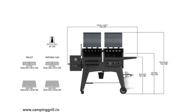 COMBO gas grill and pellet smoker Pit Boss Navigator 1230