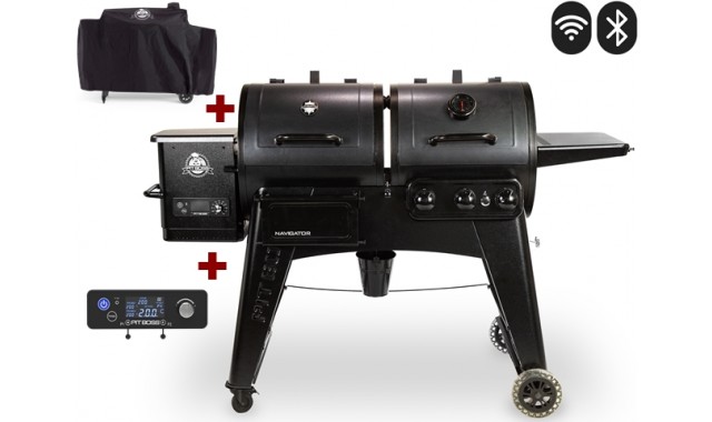 COMBO gas grill and pellet smoker Pit Boss Navigator 1230