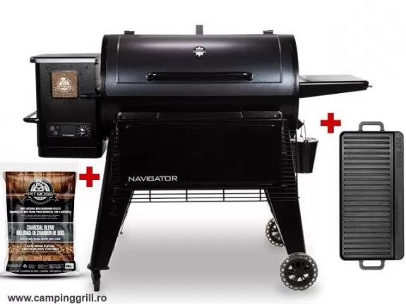 Pellet grill Pit Boss Navigator 1150 with cast iron griddle and pellets