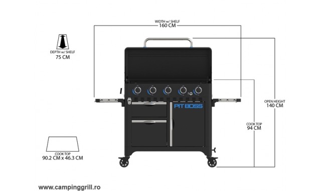 Ultimate plancha Pit Boss grill with 5 gas burners