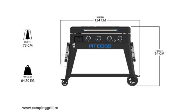 Ultimate plancha Pit Boss grill with 4 gas burners with cover and tools