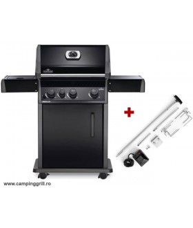 Gas grill with side burner and rotisserie Rogue R425SB