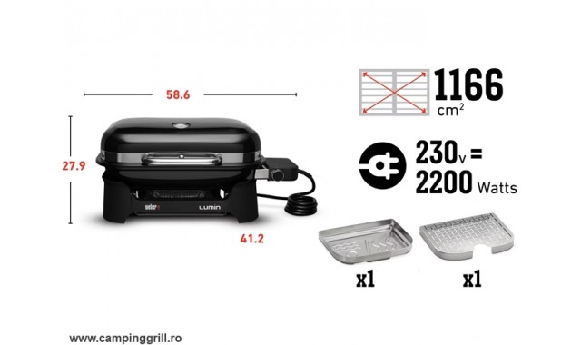 Electric grill Lumin Compact black, Weber Grills